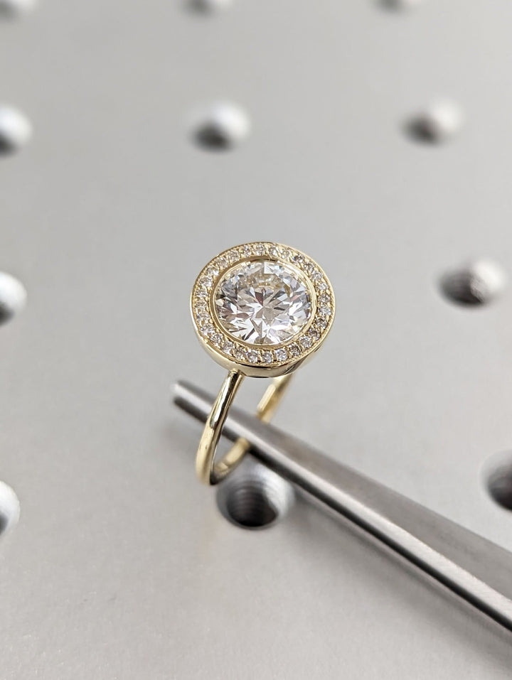 1.50CT Round Solitaire Lab Grown Diamond Engagement Ring For Her