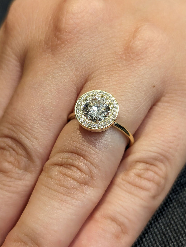 1.50CT Round Solitaire Lab Grown Diamond Engagement Ring For Her