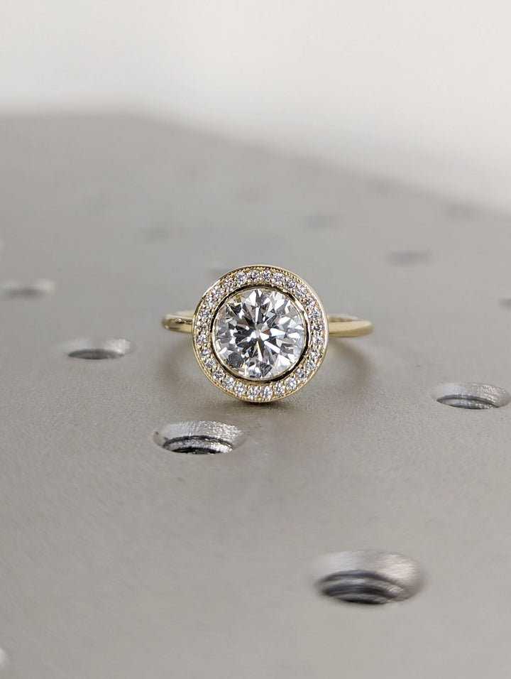 1.50CT Round Solitaire Lab Grown Diamond Engagement Ring For Her