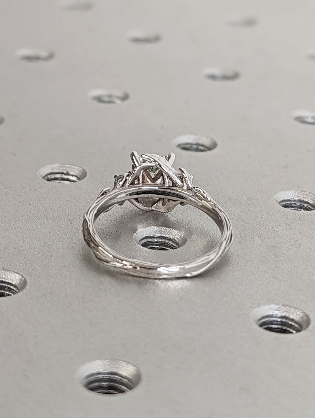 1.0CT Princess Cut 3 Stone Lab Grown Vintage Diamond Engagement Ring For Women