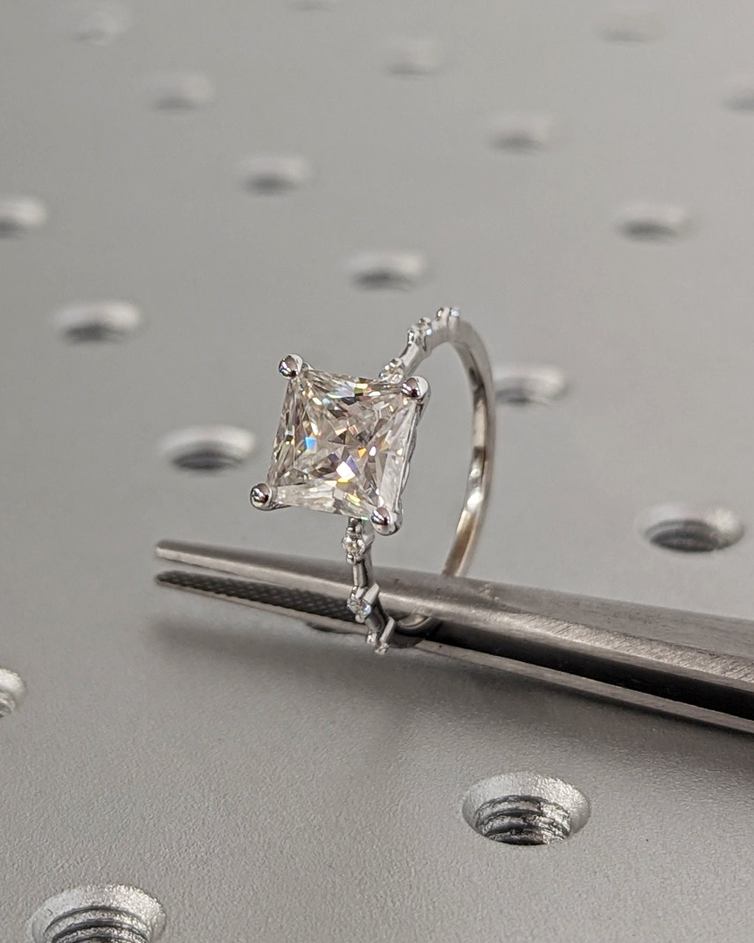 2.0CT Princess Lab Grown Petite Pave Diamond Engagement Ring Anniversary Gift For Women