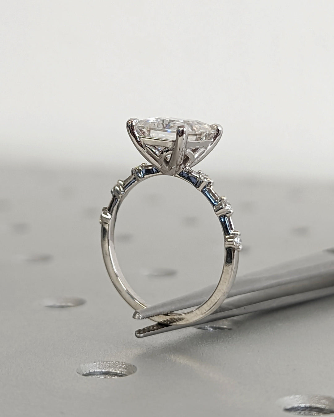 2.0CT Princess Lab Grown Petite Pave Diamond Engagement Ring Anniversary Gift For Women