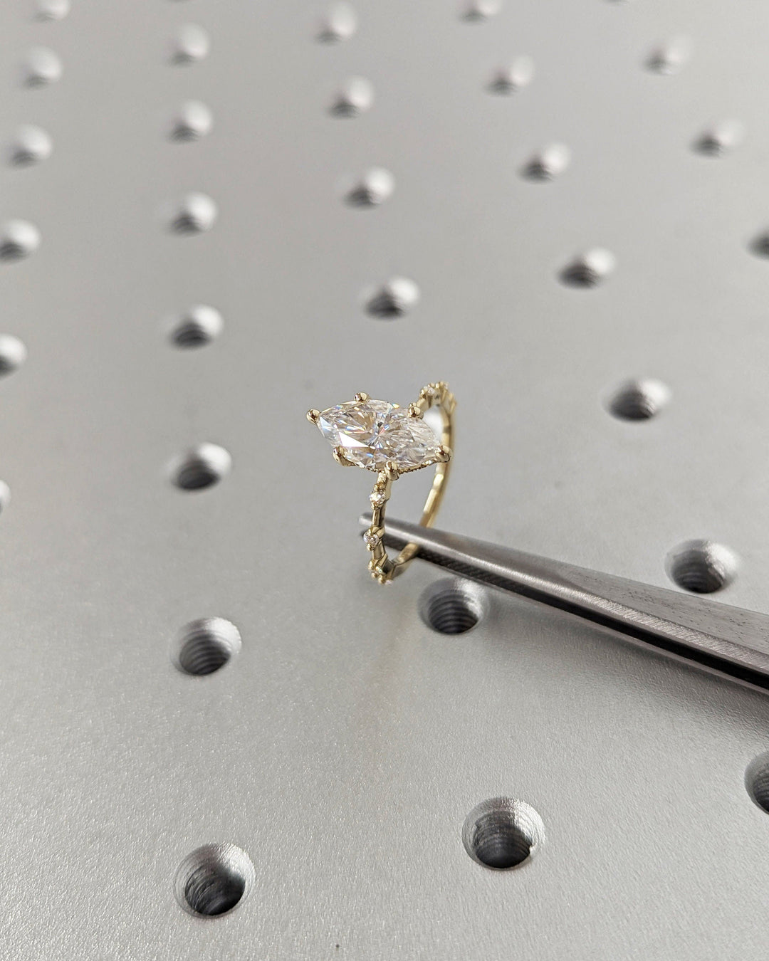 1.50CT Marquise Cut Hidden Halo Lab Grown Petite Pave Diamond Engagement Ring For Her Maximalist Wedding Ring