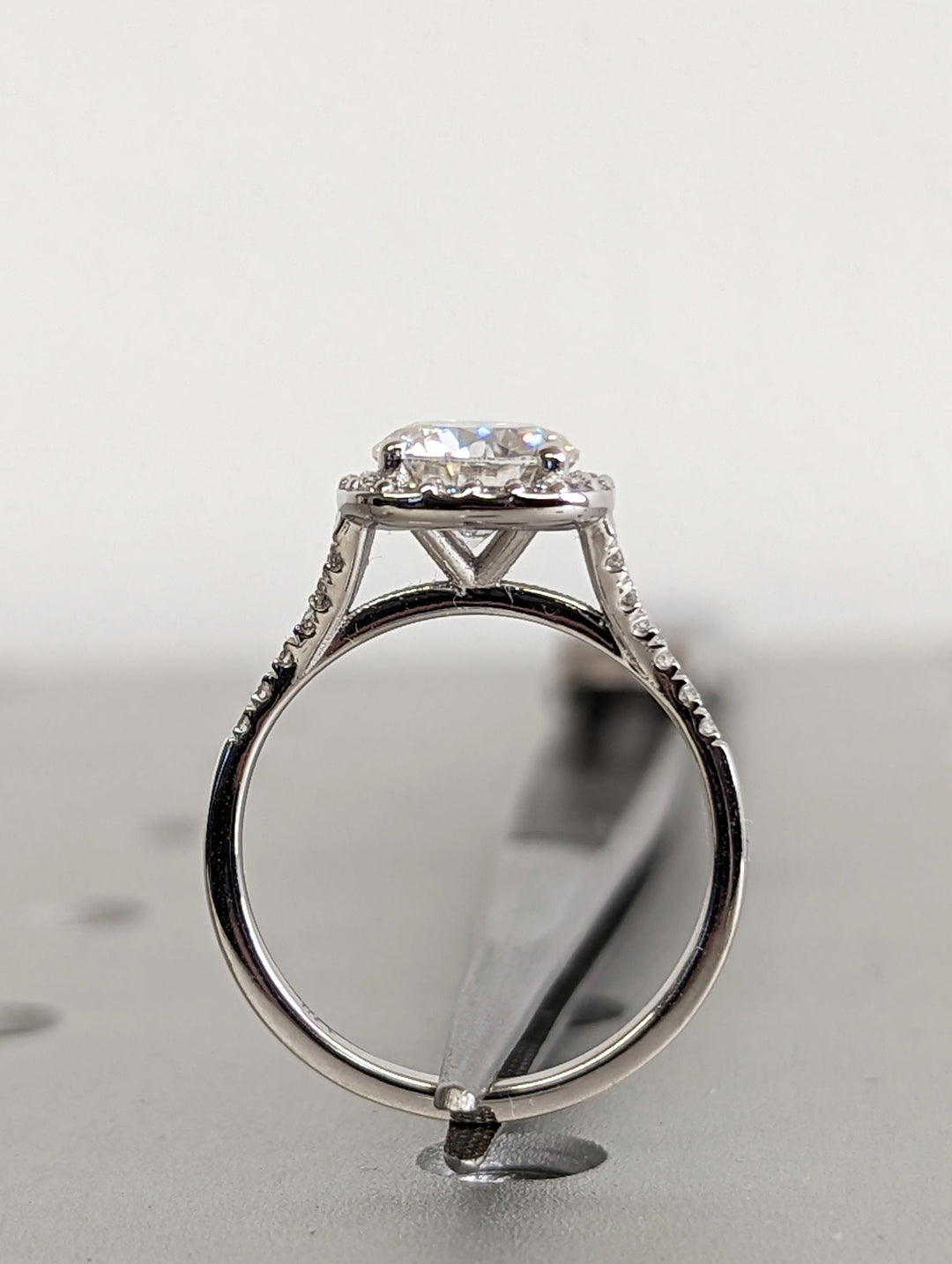 1.50CT Round Cut Halo Lab Grown Diamond Pave Engagement Ring For Women