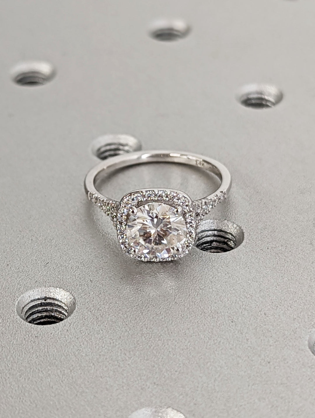 1.50CT Round Cut Halo Lab Grown Diamond Pave Engagement Ring For Women