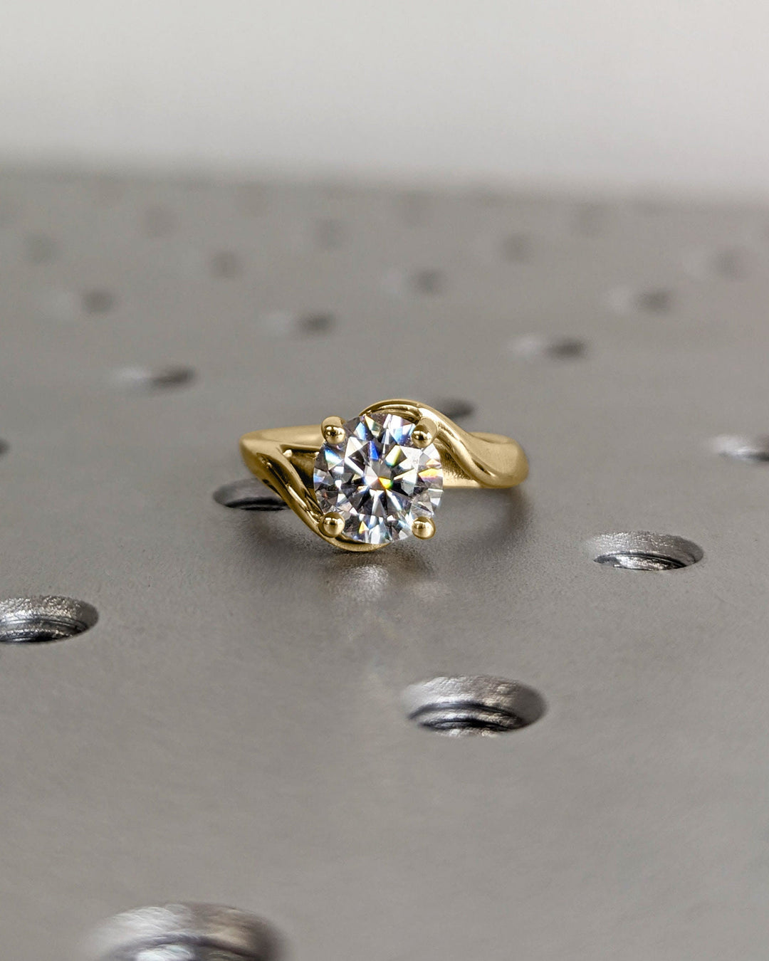 1.50CT Round Cut Twist Euro Shank Art Deco Lab Grown Diamond Engagement Ring