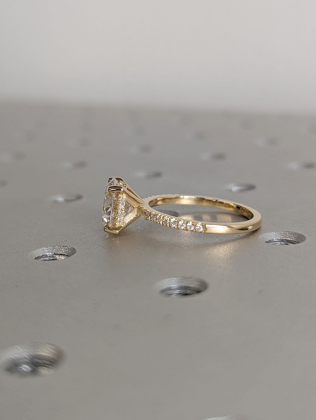 3.0CT Round Cut Hidden Halo Lab Grown Pave Diamond Engagement Ring For Her