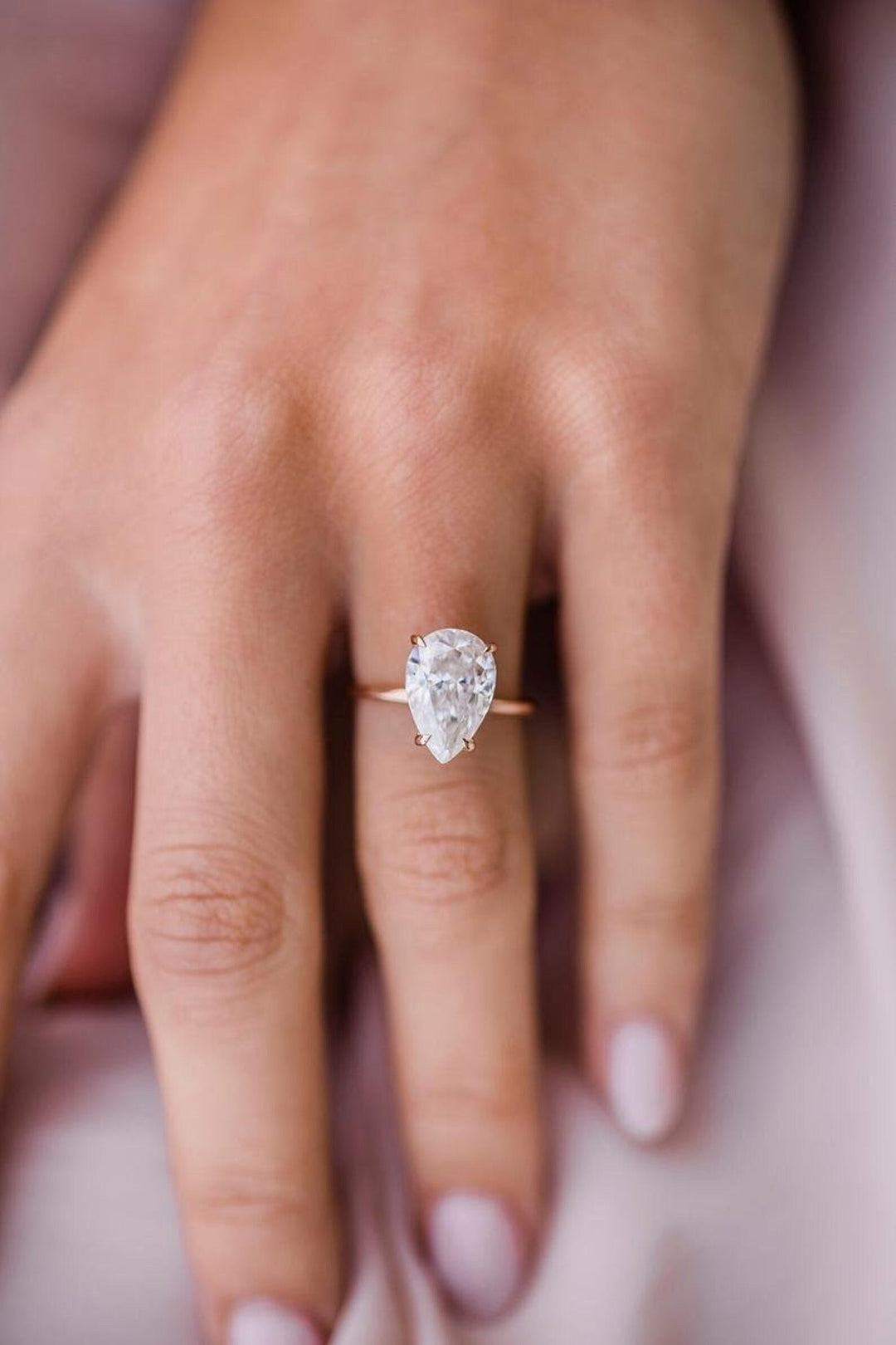 2.50CT Pear Lab Grown Diamond Solitaire Engagement Ring For Women