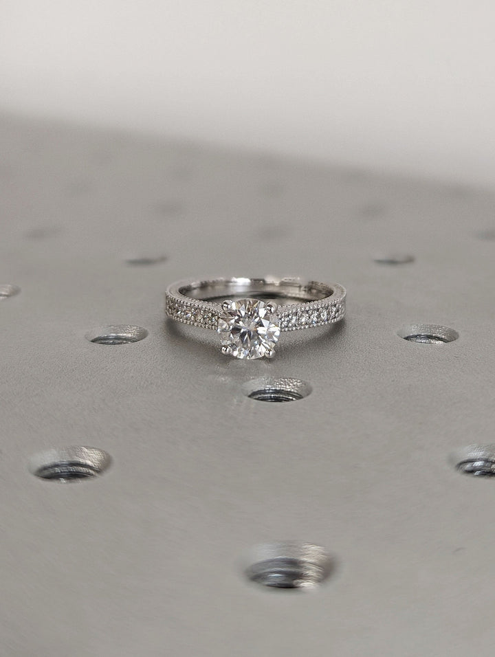 1.0CT Round Cut Unique  Vintage Lab Grown Diamond Engagement Ring Anniversary Gift