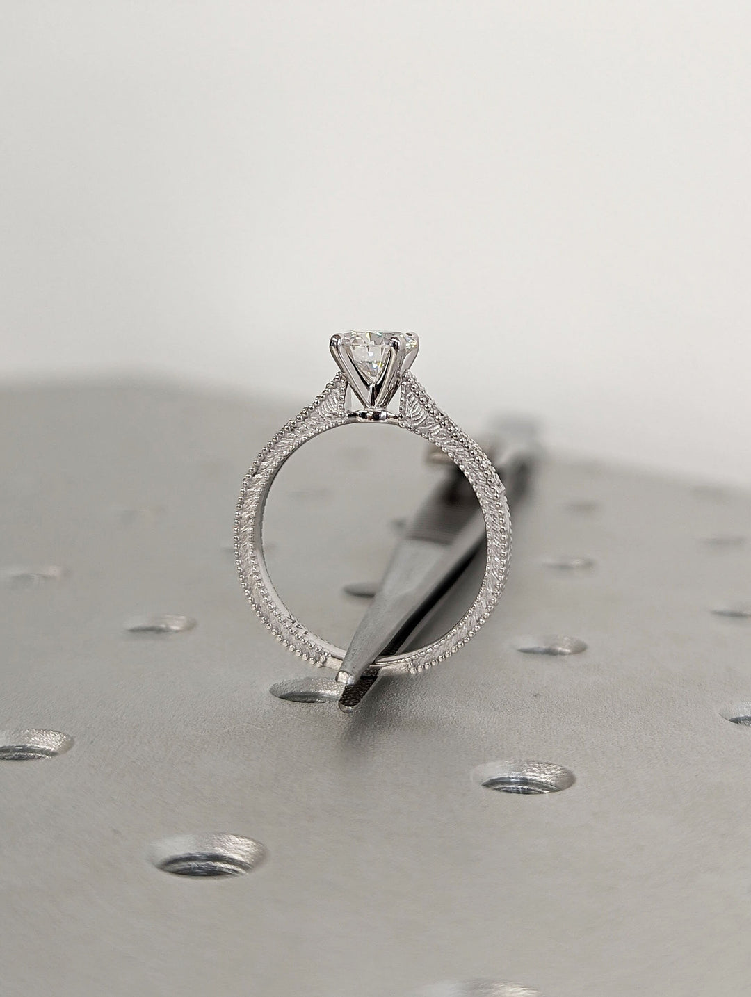 1.0CT Round Cut Unique  Vintage Lab Grown Diamond Engagement Ring Anniversary Gift