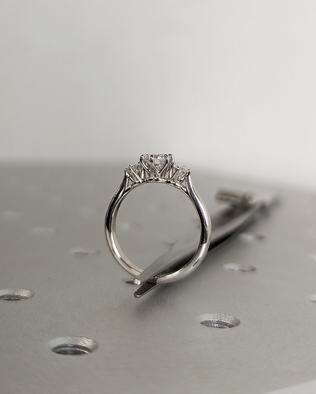 0.50CT Three Stone Round Lab Grown Diamond Engagement Ring Minimalist Engagement Ring