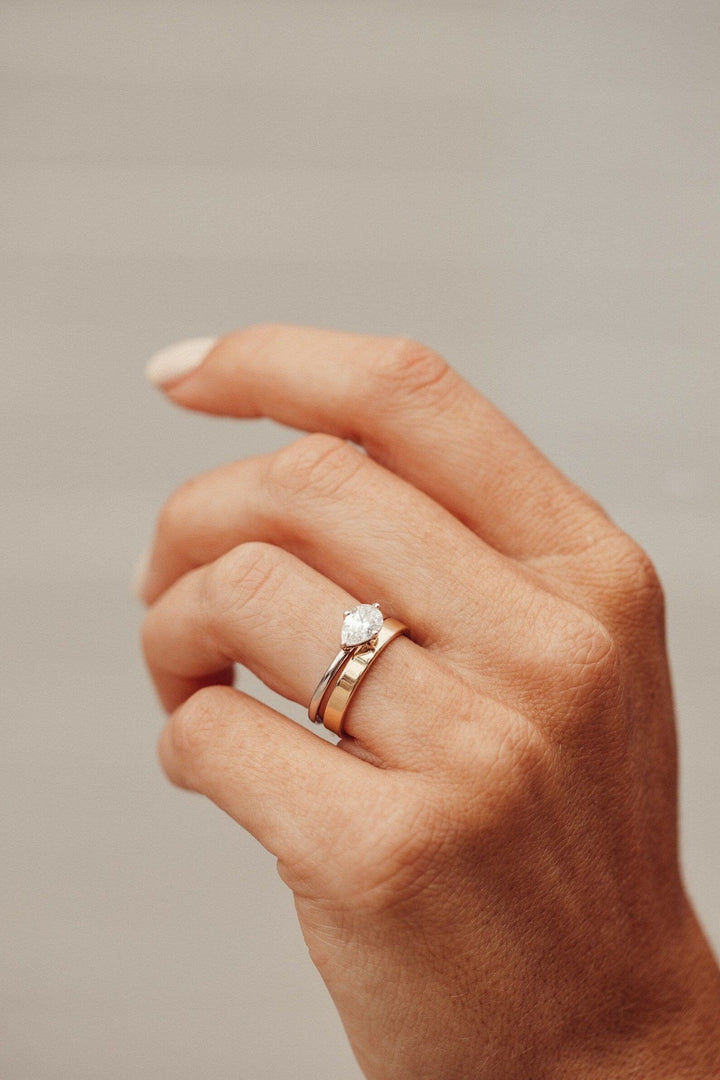 1.0CT East West Pear Cut Solitaire IGI Certified Lab Grown Diamond Engagement Ring For Her