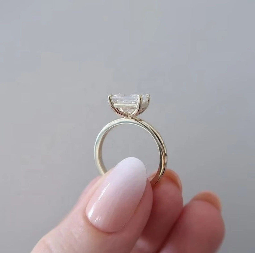 2.0CT East West Radiant Cut Solitaire Lab Grown Diamond Engagement Ring