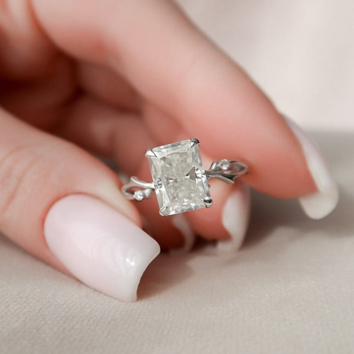 2.50CT Radiant Cut Lab Grown Diamond Twig Engagement Ring For Women