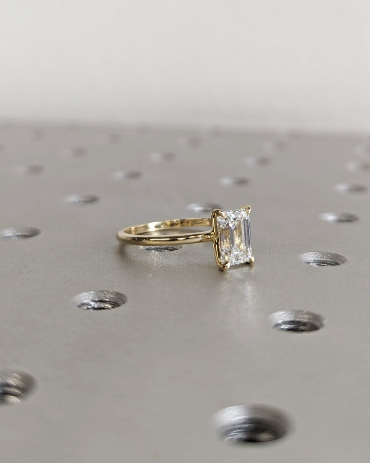1.50CT Emerald Cut Solitaire Lab Grown Diamond Engagement Ring For Women
