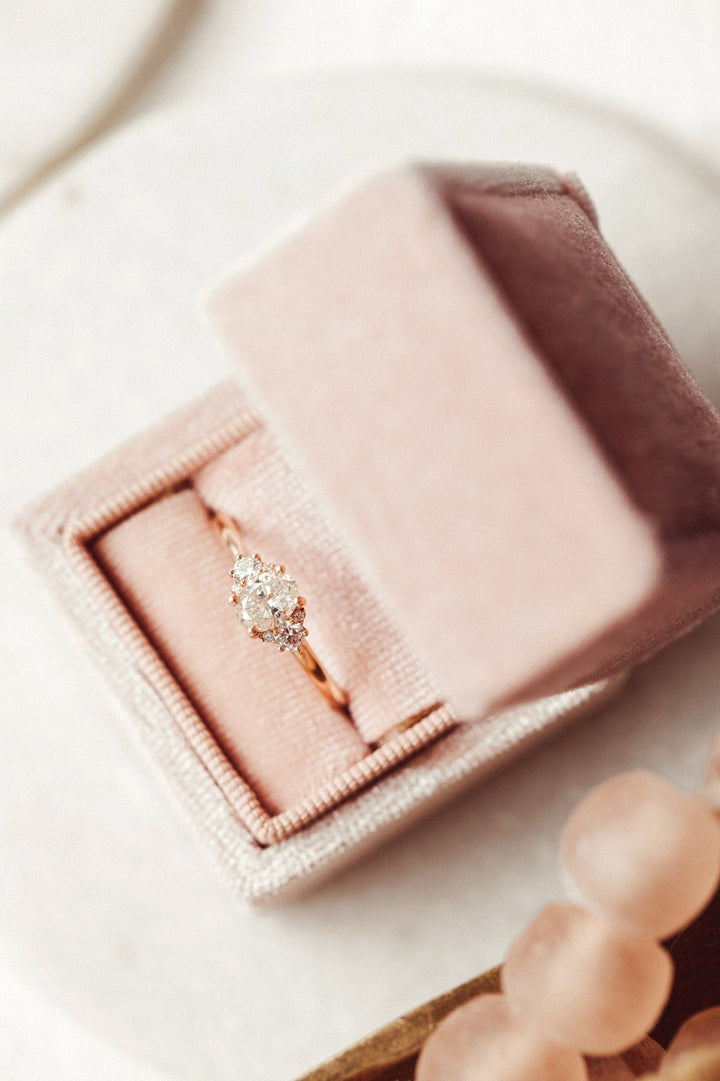 1.0CT Oval Lab Grown Diamond Cluster Engagement Ring For Women Minimalist Wedding Ring