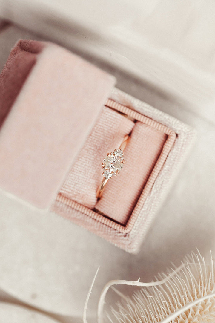 1.0CT Oval Lab Grown Diamond Cluster Engagement Ring For Women Minimalist Wedding Ring
