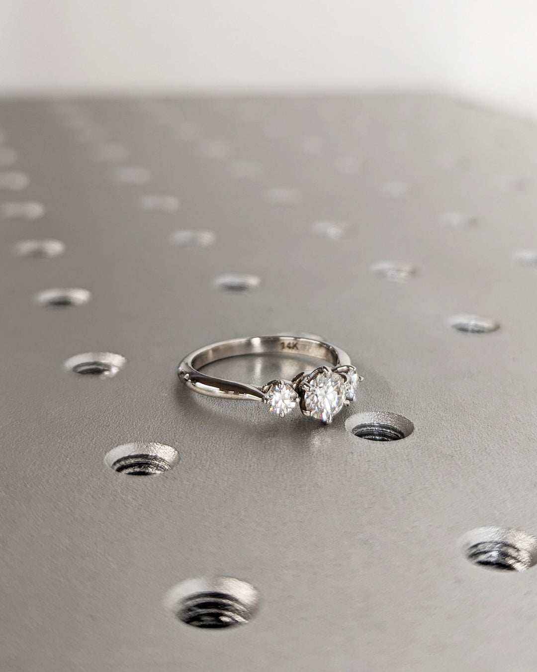 0.50CT Three Stone Round Lab Grown Diamond Engagement Ring Minimalist Engagement Ring