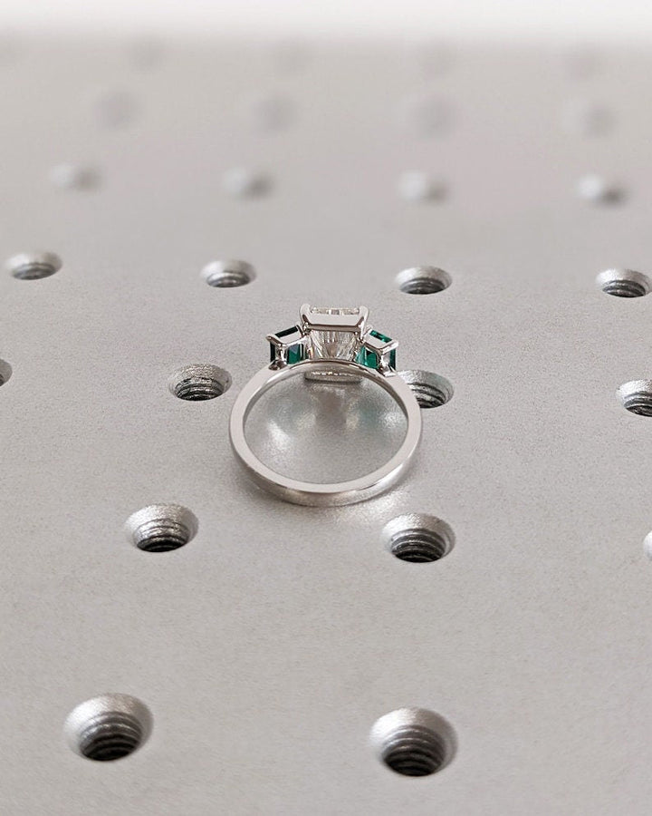 2.0CT Radiant Cut Three Stone Lab Grown Diamond Engagement Ring Trilogy Engagement Ring