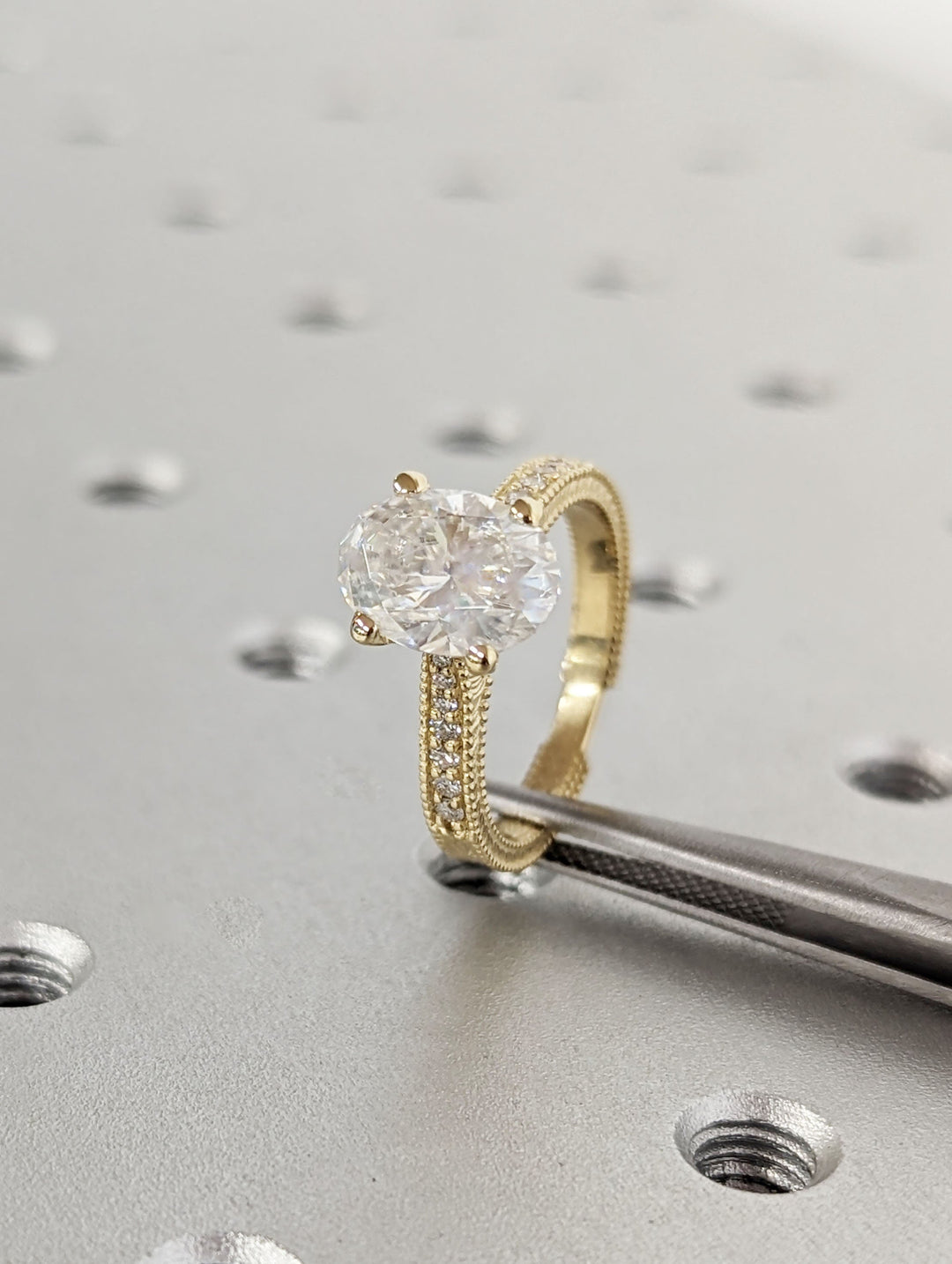 2.0CT Oval Lab Grown Diamond Engagement Ring Vintage Promise Ring