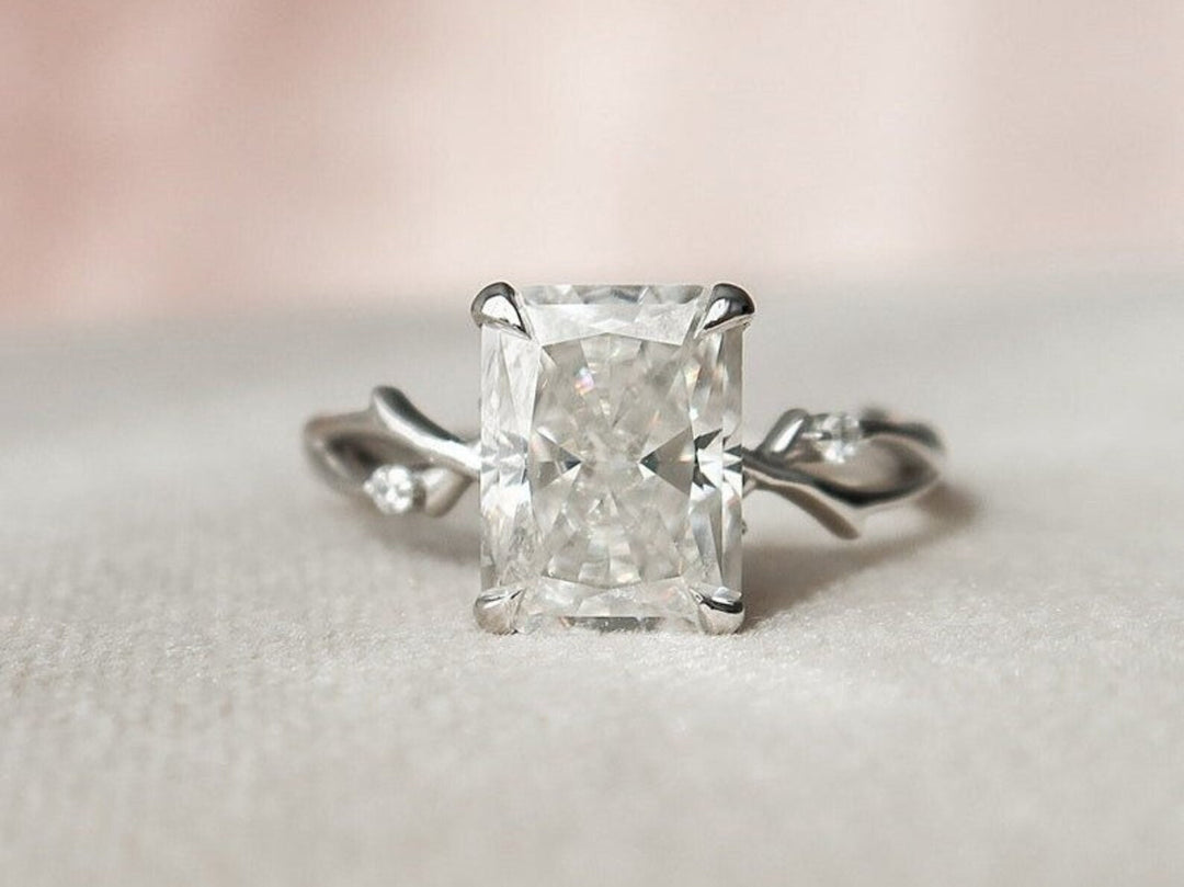 2.50CT Radiant Cut Lab Grown Diamond Twig Engagement Ring For Women