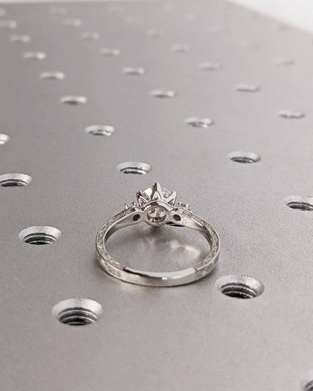 1.0CT Three Stone Lab Grown Round Diamond Engagement Ring For Her