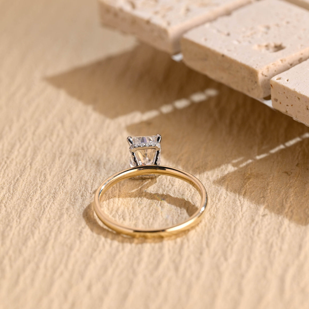 1.50CT Radiant Cut Hidden Halo Lab Grown Diamond Engagement Ring For Women