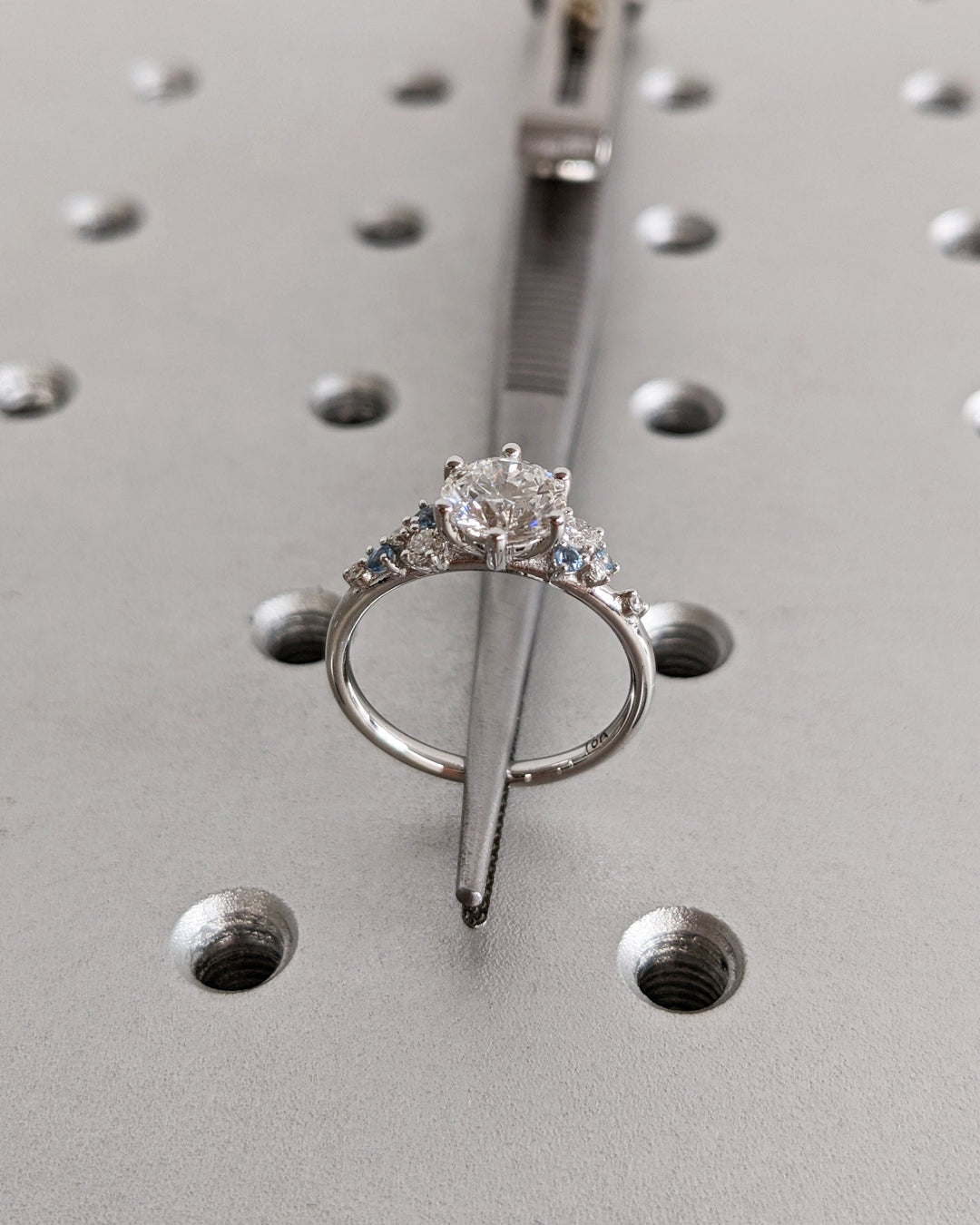 1.0CT Round Cut Cluster Lab Grown Diamond Engagement Ring Minimalist Wedding Ring