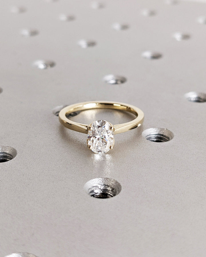 1.0CT Oval Cut Solitaire Lab Grown Diamond Wedding Ring Pretty Engagement Ring