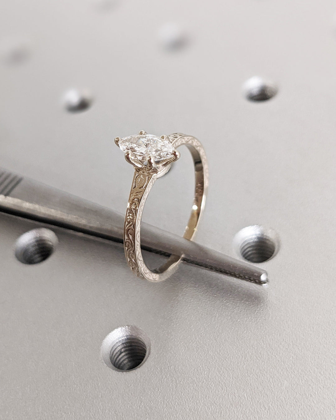 0.50CT Vintage Marquise Engagement Ring Lab Grown Diamond Engagement Ring For Women