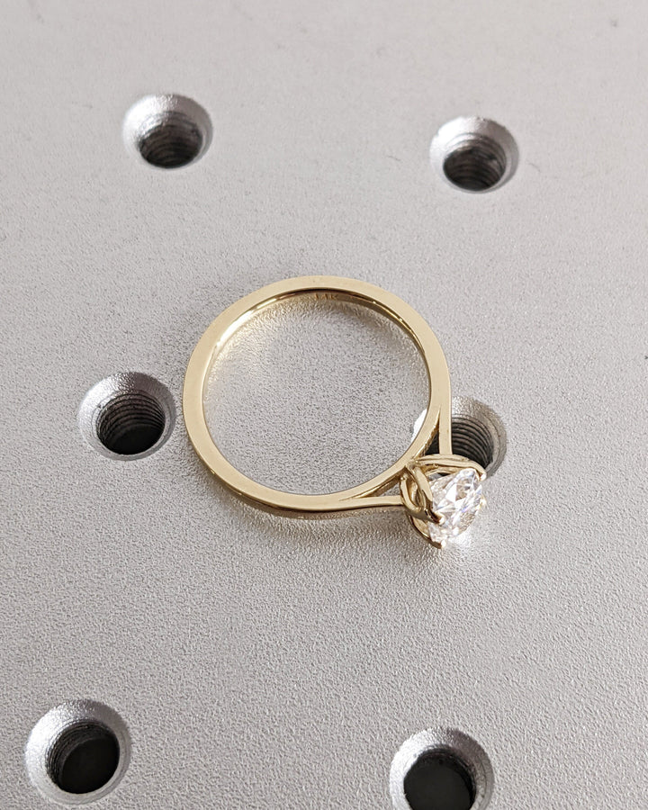 1.0CT Oval Solitaire Lab Grown Diamond Engagement Ring For Women