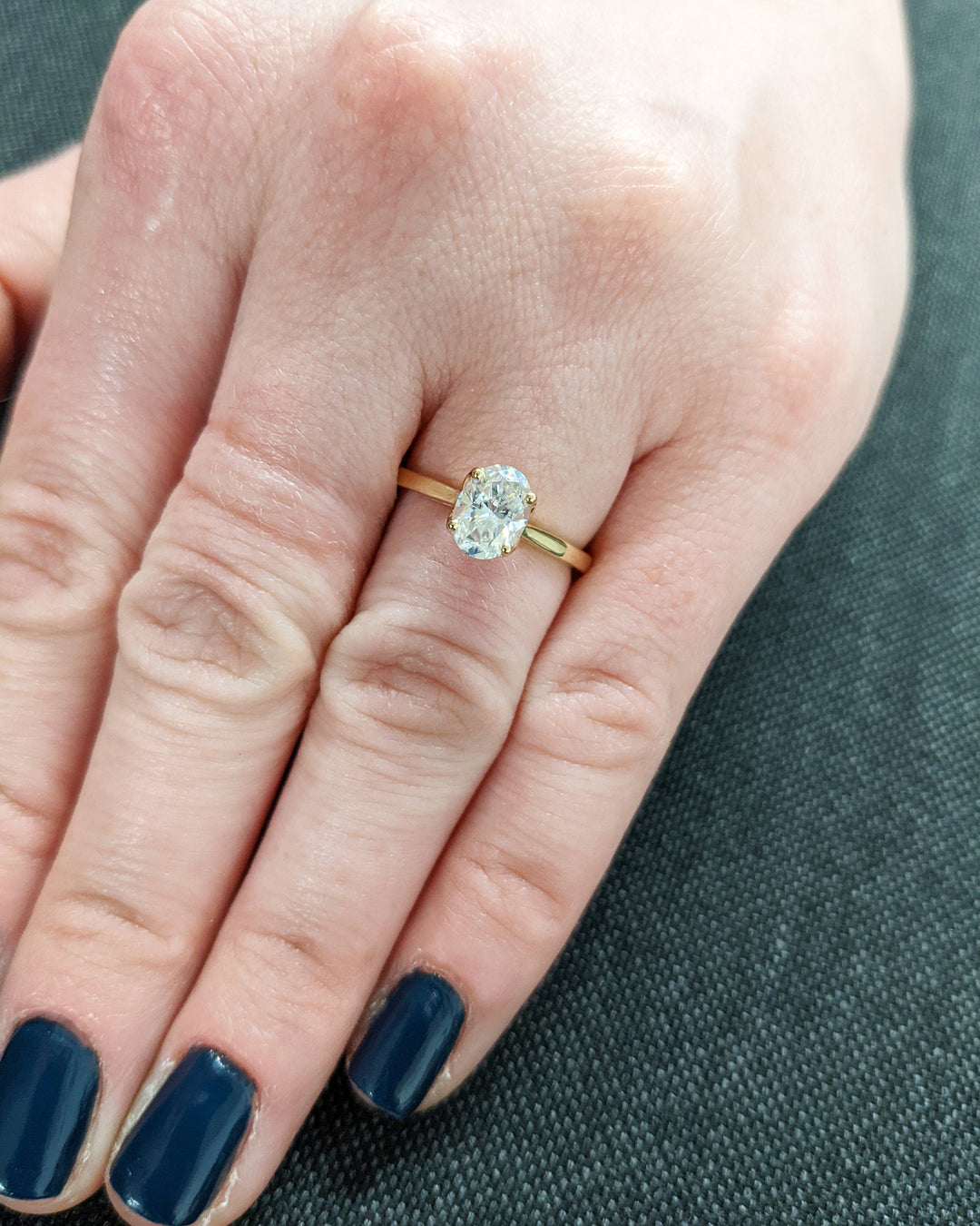 1.0CT Oval Cut Solitaire Lab Grown Diamond Wedding Ring Pretty Engagement Ring