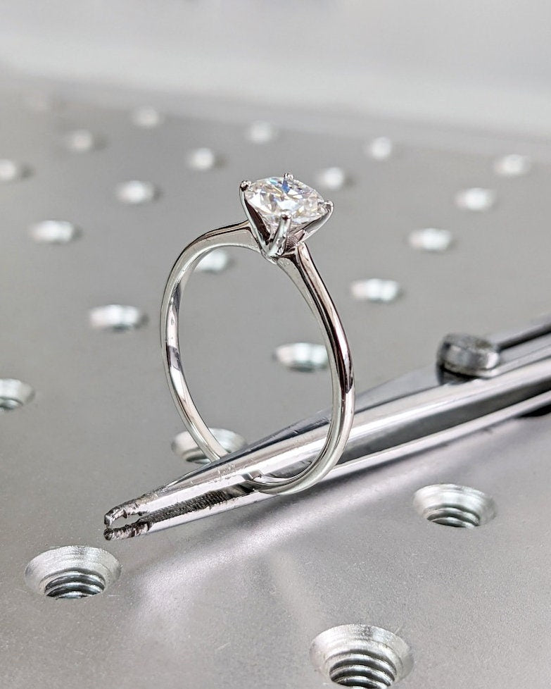 1.0CT Round Solitaire Lab Grown Diamond Engagement Ring For Women