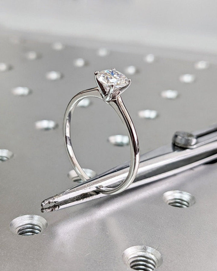 1.0CT Round Solitaire Lab Grown Diamond Engagement Ring For Women