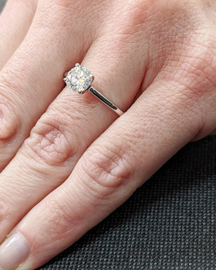 1.0CT Round Solitaire Lab Grown Diamond Engagement Ring For Women