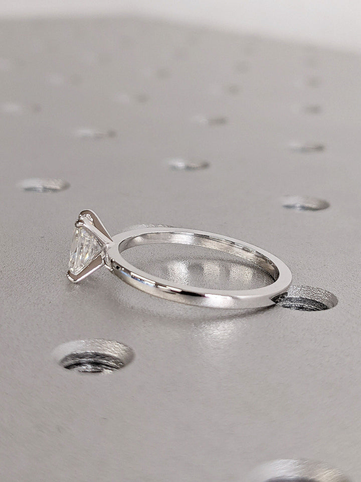 0.50CT Radiant Cut Solitaire Diamond Lab Grown Engagement Ring For Women Minimalist Wedding Ring