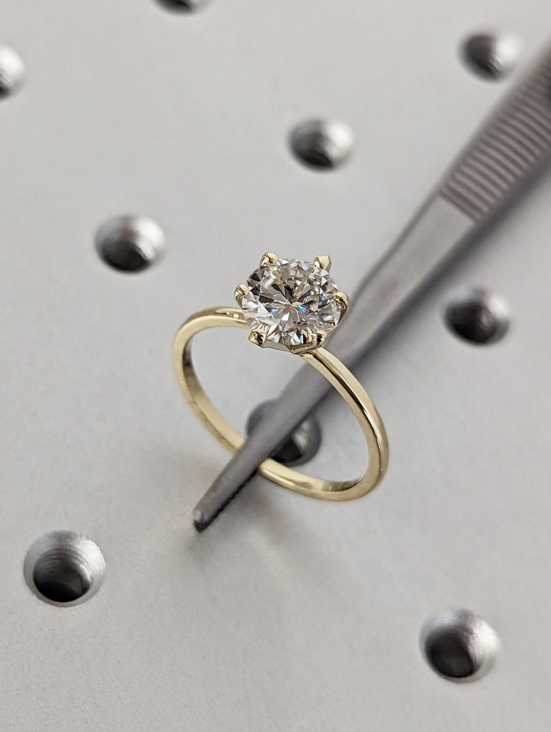 2.0CT Round Cut Solitaire Lab Grown Diamond Engagement Ring Six Prong Diamond Wedding Ring