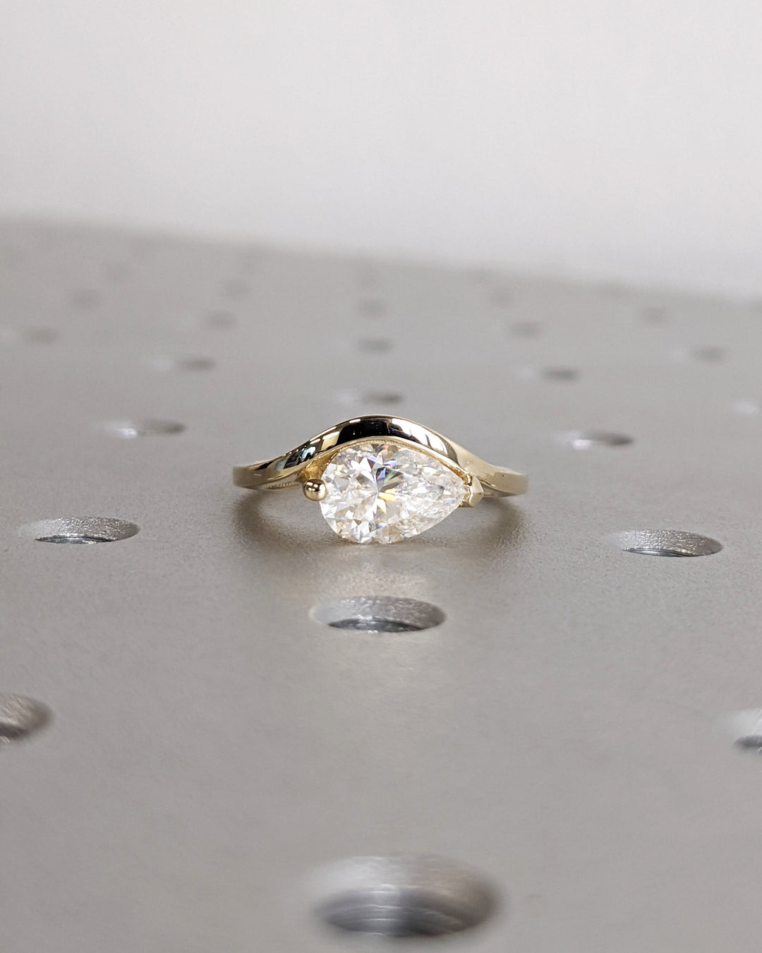 1.50CT Pear Cut Unique Lab Grown Diamond Engagement Ring For Women