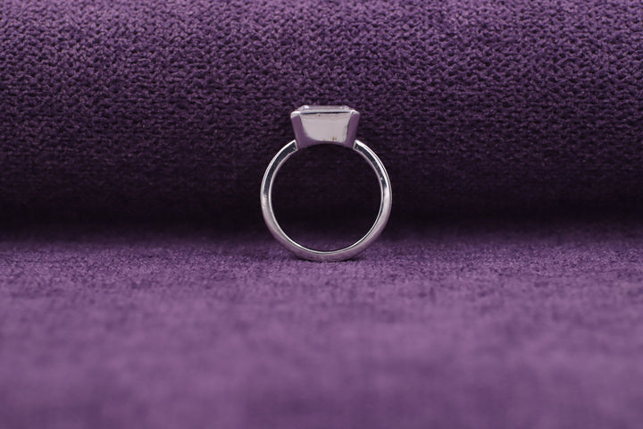 2.0CT Emerald Cut Bezel Set Lab Grown Diamond Engagement Ring Anniversary Gift