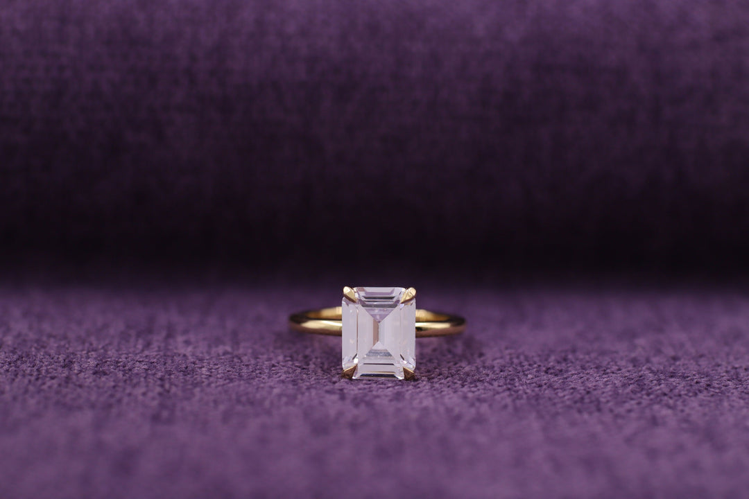 2.0CT Emerald Cut Solitaire Lab Grown Diamond Engagement Ring Proposal Ring For Her