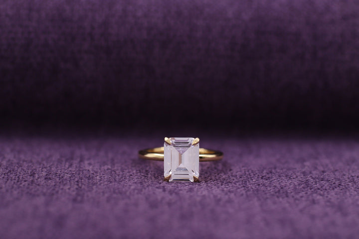 2.0CT Emerald Cut Solitaire Lab Grown Diamond Engagement Ring Proposal Ring For Her