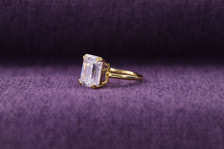 2.50CT Emerald Cut Double Prong Lab Grown Diamond Solitaire Engagement Ring For Her
