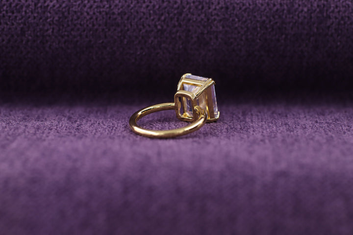 2.50CT Emerald Cut Double Prong Lab Grown Diamond Solitaire Engagement Ring For Her
