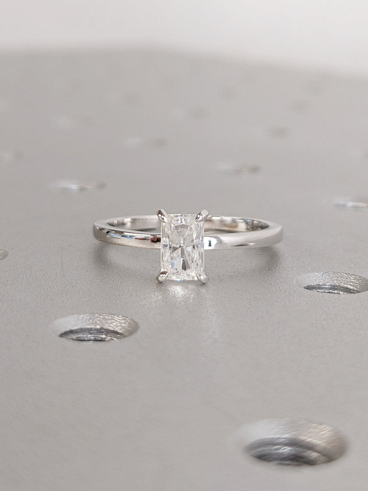 0.50CT Radiant Cut Solitaire Diamond Lab Grown Engagement Ring For Women Minimalist Wedding Ring