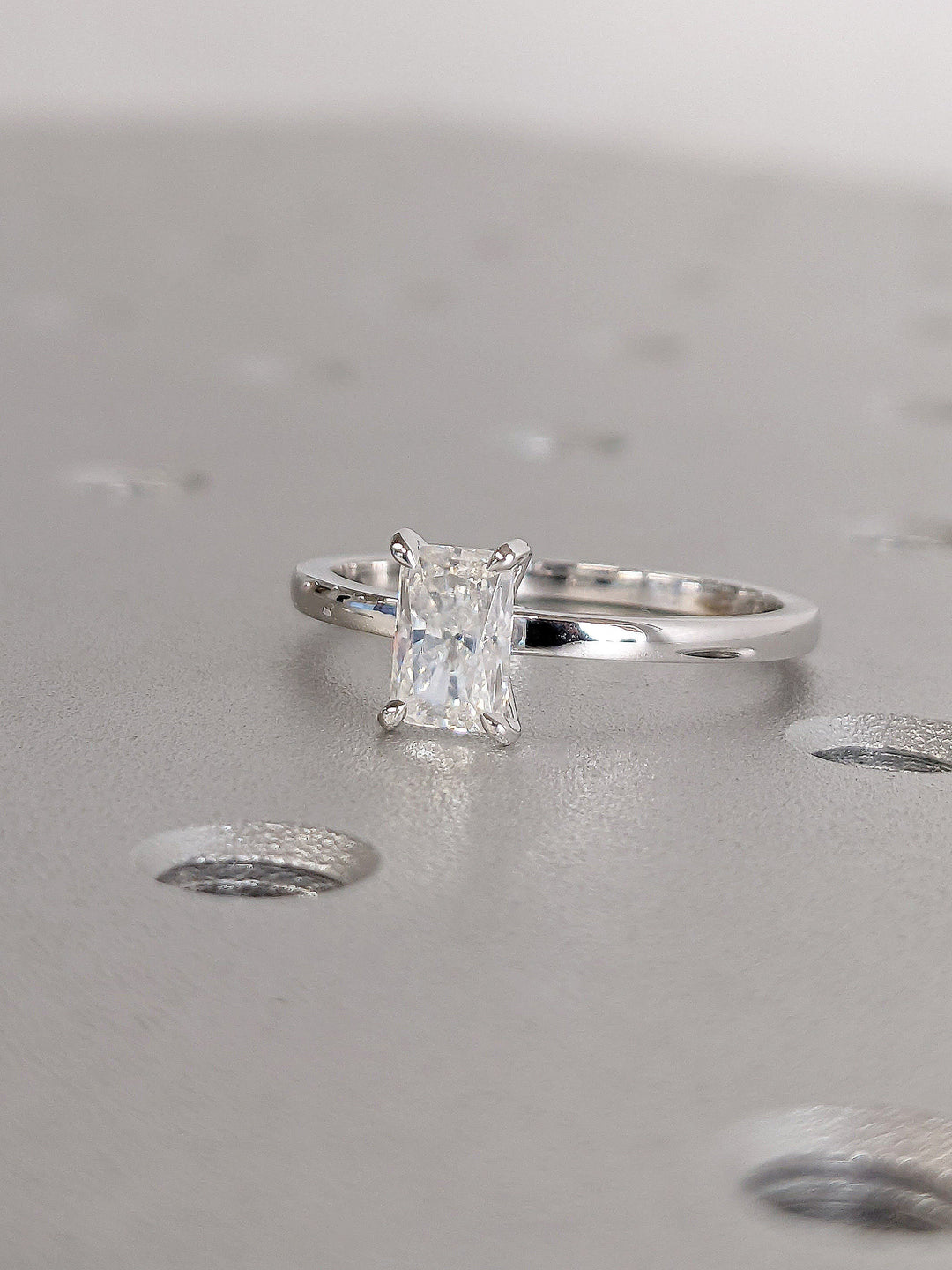 0.50CT Radiant Cut Solitaire Diamond Lab Grown Engagement Ring For Women Minimalist Wedding Ring