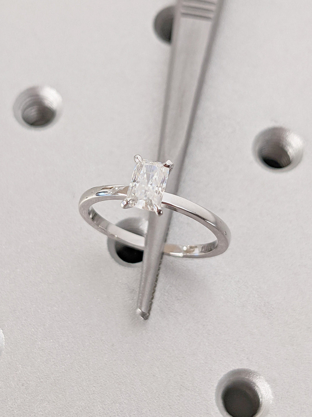 0.50CT Radiant Cut Solitaire Diamond Lab Grown Engagement Ring For Women Minimalist Wedding Ring