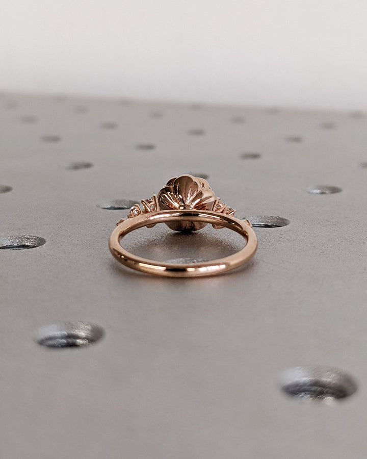 1.0CT Round Cut Cluster Lab Grown Diamond Engagement Ring Floral Engagement Ring
