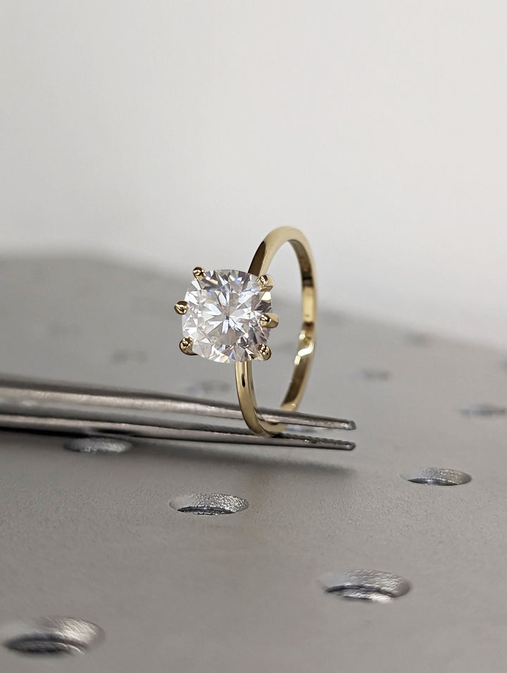 2.0CT Cushion Cut Solitaire Lab Grown Diamond Engagement Ring Nature Inspired Engagement Rings
