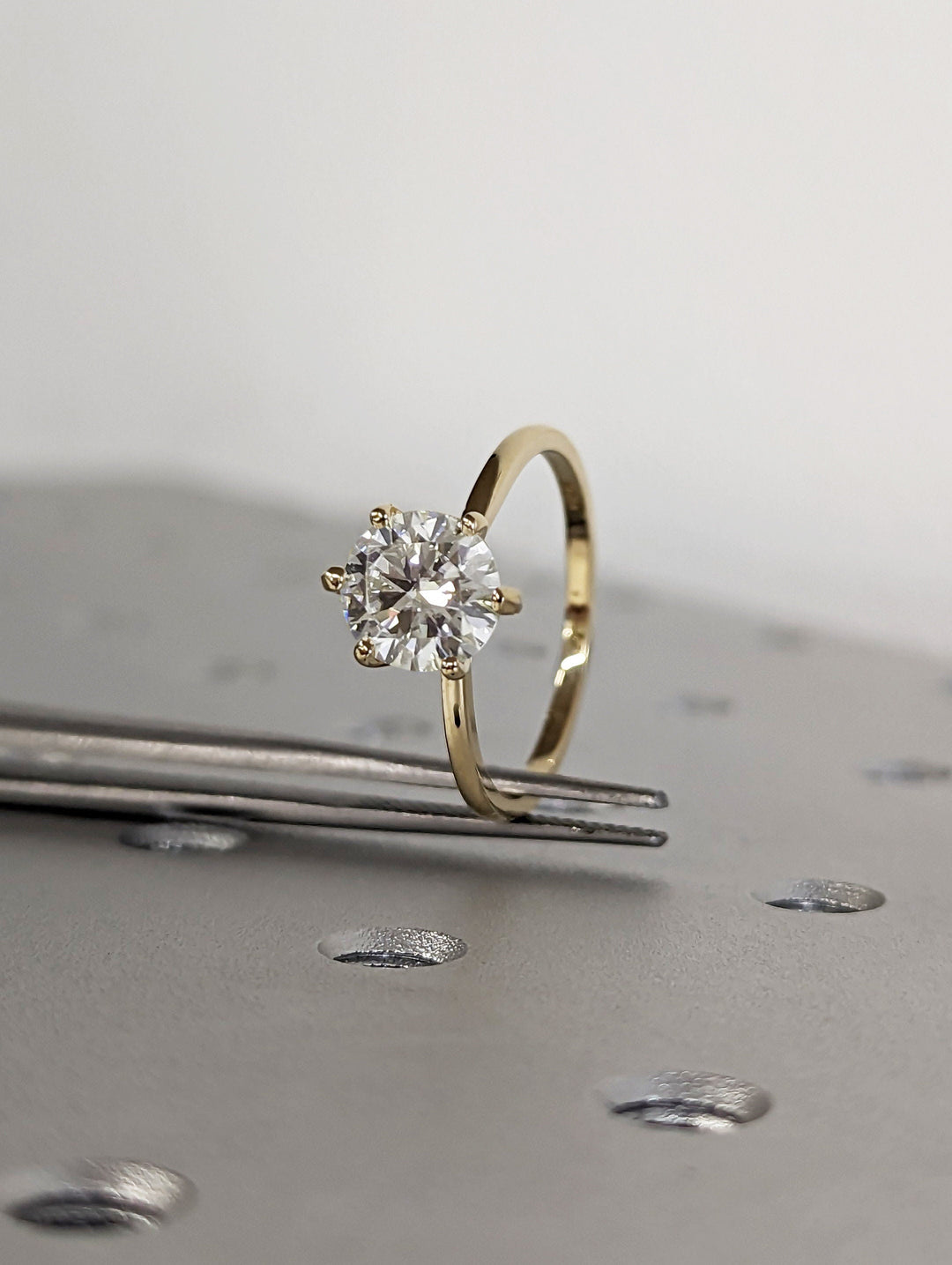 2.0CT Round Cut Solitaire Lab Grown Diamond Engagement Ring Six Prong Diamond Wedding Ring