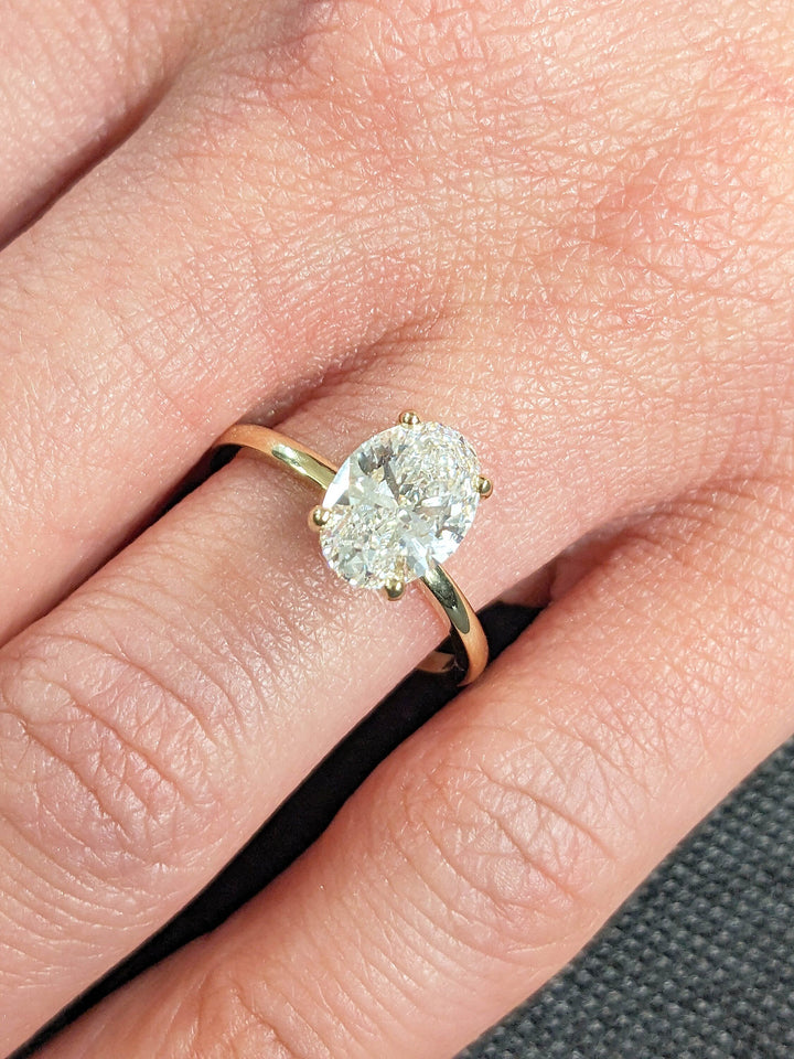 1.50CT Oval Lab Grown Diamond Wedding Ring Hidden Halo Engagement Ring